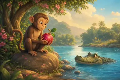 Monkey and crocodile Panchatantra story thumbnail
