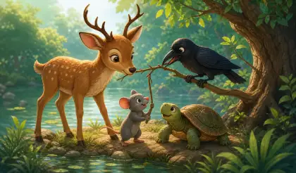 Forest friends helping each other story thumbnail